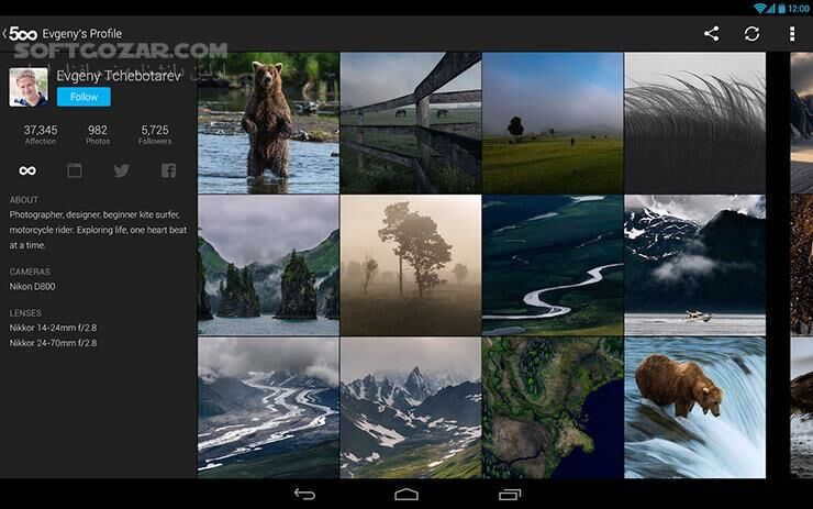 دانلود 500px 4.7.5 for Android +4.0 - دانلود گالری تصاویر برای اندروید - سافت گذر