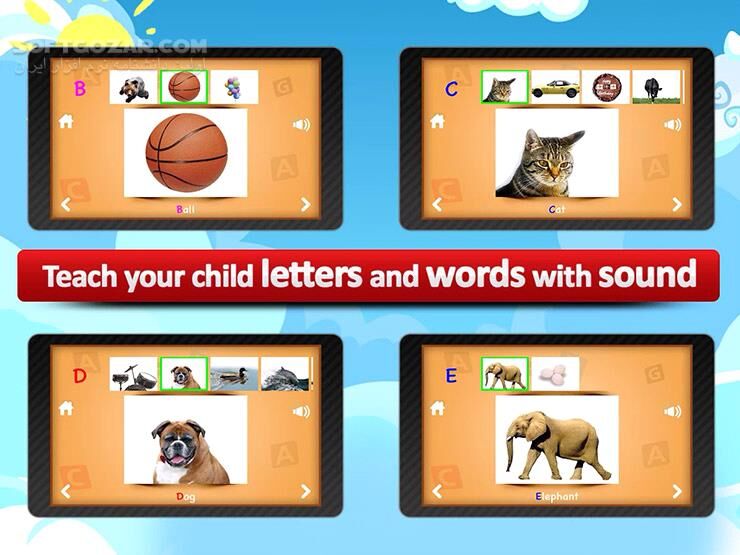 دانلود ABC for kids 3.2 for Android +2.3 - دانلود آموزش حروف انگلیسی برای بچه ها برای اندروید - سافت گذر