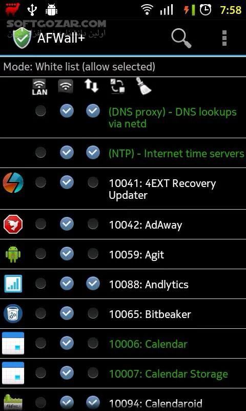 دانلود AFWall+ (Donate) 3.5.3 for Android +2.2 - دانلود فایروال اندروید برای اندروید - سافت گذر