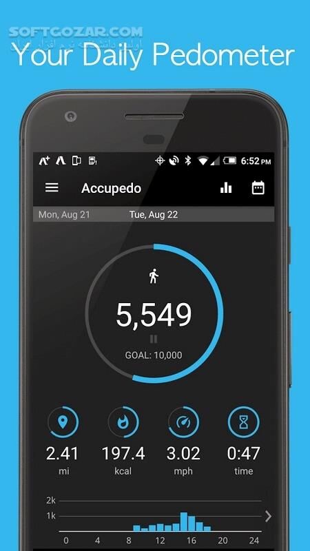 دانلود Accupedo-Pro Pedomete 9.1.0.5.G for Android +4.1 - دانلود گام شمار برای اندروید - سافت گذر