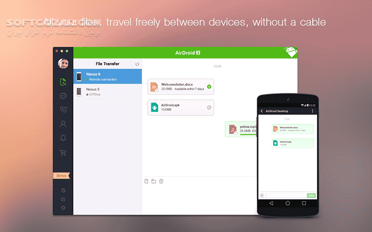 دانلود AirDroid 4.3.4.0 + Windows Client 3.6.3 for Android +4.0 - دانلود مدیریت موبایل ایردروید برای اندروید - سافت گذر