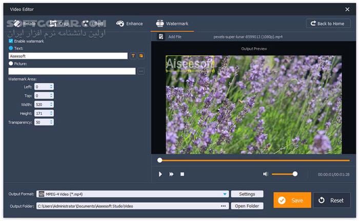 دانلود Aiseesoft Video Editor 1.0.30 - دانلود ویرایشگر ویدئو - سافت گذر
