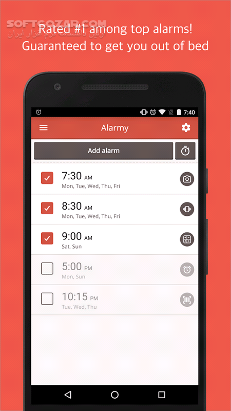 دانلود Alarmy (Sleep If U Can) – Pro 5.15.07 for Android +3.0 - دانلود بهترین آلارم و ساعت اندروید برای اندروید - سافت گذر