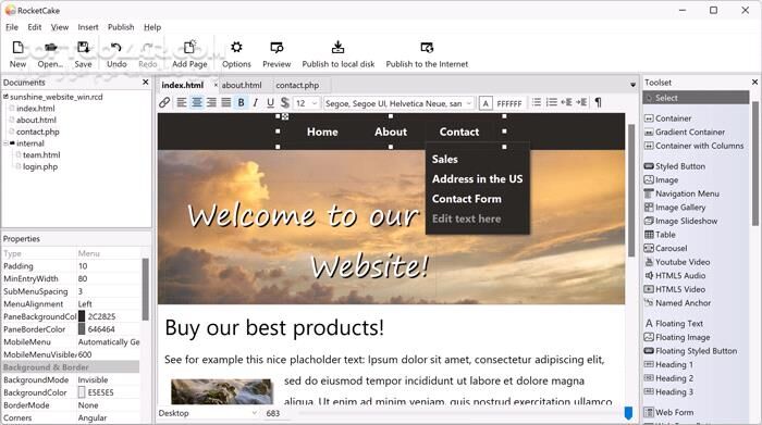 دانلود Ambiera RocketCake Professional 6.4.1 - دانلود طراحی سایت بدون کدنویسی - سافت گذر