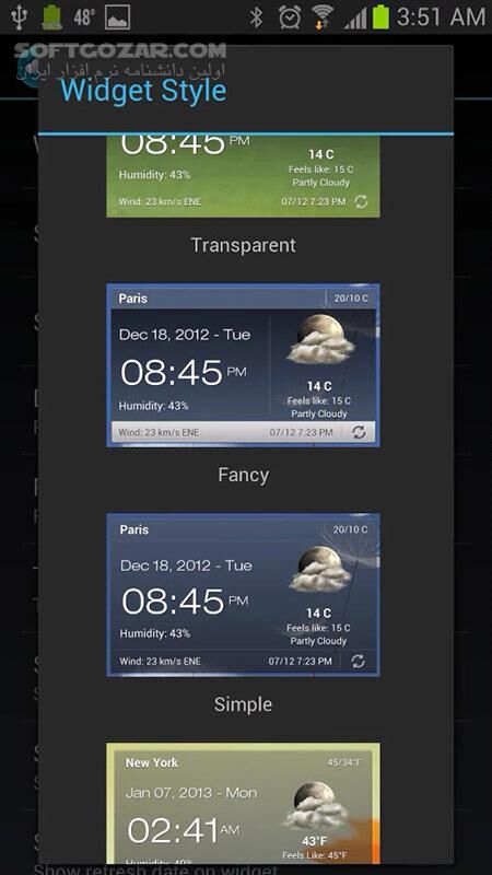 دانلود Android Weather & Clock Widget 6.5.2.2 for Android - دانلود آب و هوا برای اندروید - سافت گذر
