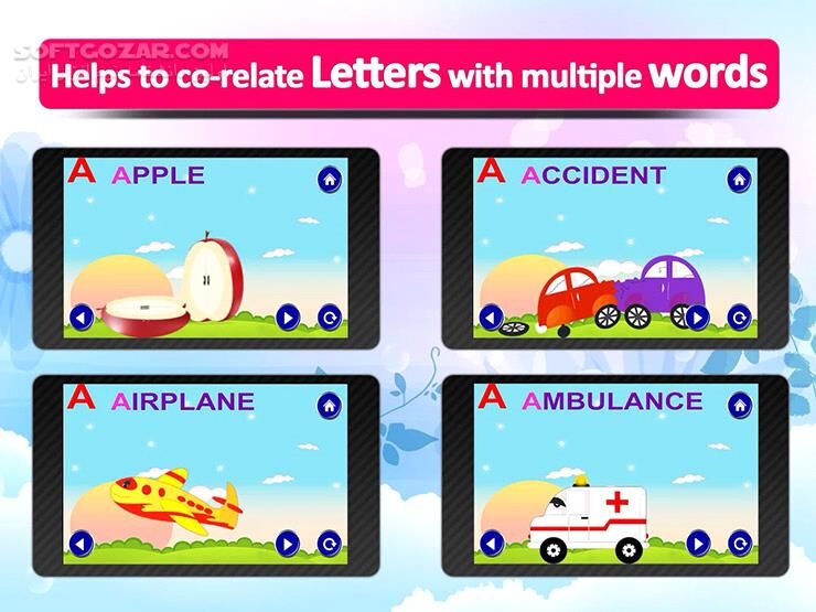 دانلود Animated alphabet for kids,ABC 3.3 for Android +2.3 - دانلود آموزش و بازی یادگیری زبان انگلیسی برای کودکان برای اندروید - سافت گذر