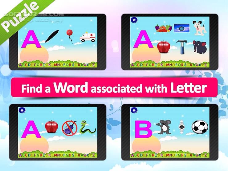 دانلود Animated alphabet for kids,ABC 3.3 for Android +2.3 - دانلود آموزش و بازی یادگیری زبان انگلیسی برای کودکان برای اندروید - سافت گذر