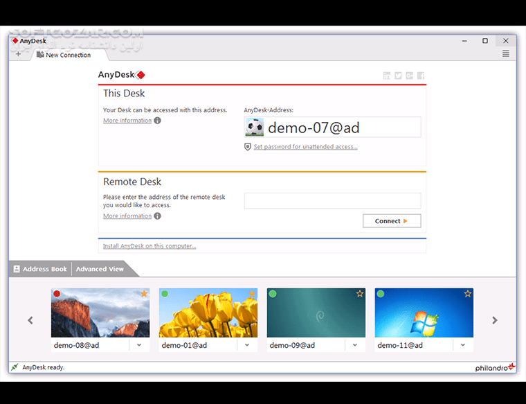 دانلود AnyDesk 9.6.9 Final Win/Mac/Linux - دانلود انی دسک نرم‌افزار کنترل از راه دور کامپیوتر - سافت گذر