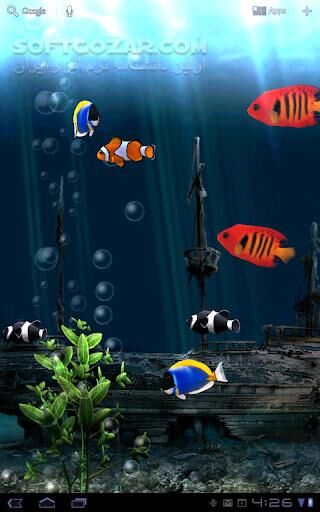 دانلود Aquarium Live Wallpaper 3.5 for Android +2.3 - دانلود آکواریوم زیبا با انواع ماهی برای اندروید - سافت گذر