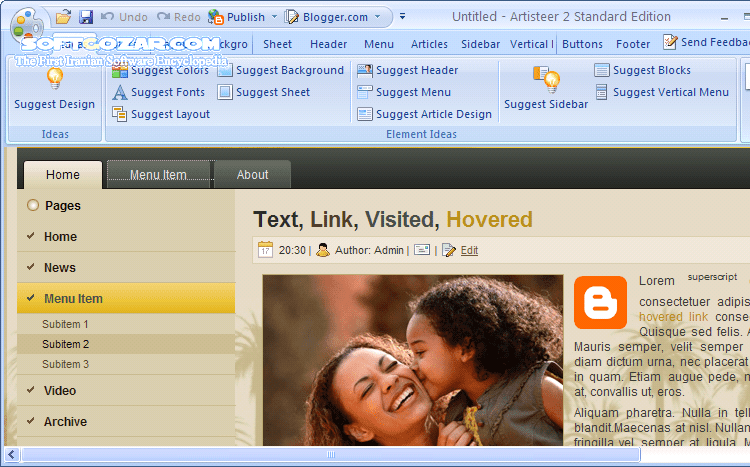 دانلود Artisteer 4.3.0.60858 Final - دانلود طراحی قالب جوملا - سافت گذر