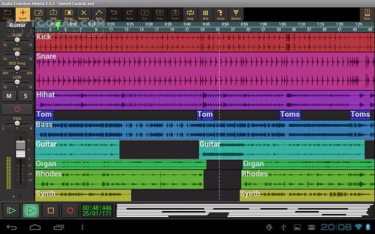دانلود Audio Evolution Mobile Studio 4.6.6 for Android +2.3 - دانلود ضبط صدای نامحدود برای اندروید - سافت گذر