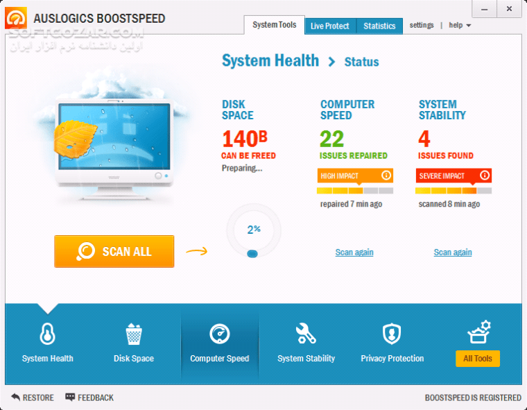 دانلود Auslogics BoostSpeed 14.1.0.1 - دانلود بوست اسپید - سافت گذر