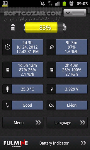 دانلود Battery Indicator Pro 2.7.6 for Android +2.1 - دانلود نمایش اطلاعات باتری برای اندروید - سافت گذر