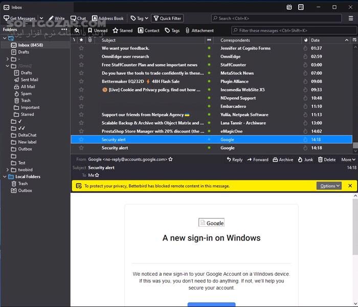 دانلود Betterbird 128.4.0 ESR (128.4.0esr-bb15) - دانلود کلاینت ایمیل - سافت گذر