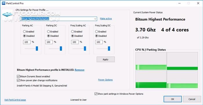 دانلود Bitsum ParkControl Pro 5.2.0.6 - دانلود افزایش سرعت ویندوز - سافت گذر
