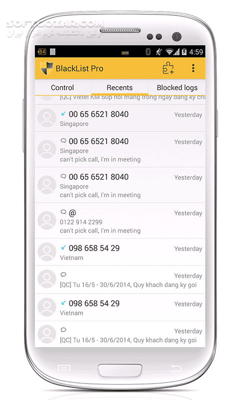 دانلود BlackList PRO 4.91 for Android +2.0 - دانلود بلاک لیست قدرتمند اندروید برای اندروید - سافت گذر