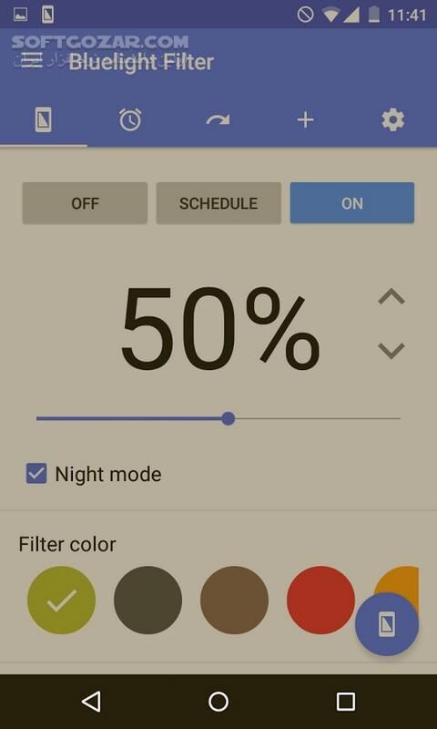 دانلود Bluelight Filter for Eye Care 6.5.14 Full for Android +5.0 - دانلود فیلتر آبی صفحه اندروید برای اندروید - سافت گذر