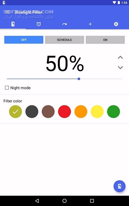 دانلود Bluelight Filter for Eye Care 6.5.14 Full for Android +5.0 - دانلود فیلتر آبی صفحه اندروید برای اندروید - سافت گذر