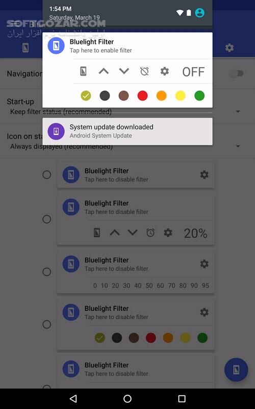 دانلود Bluelight Filter for Eye Care 6.5.14 Full for Android +5.0 - دانلود فیلتر آبی صفحه اندروید برای اندروید - سافت گذر
