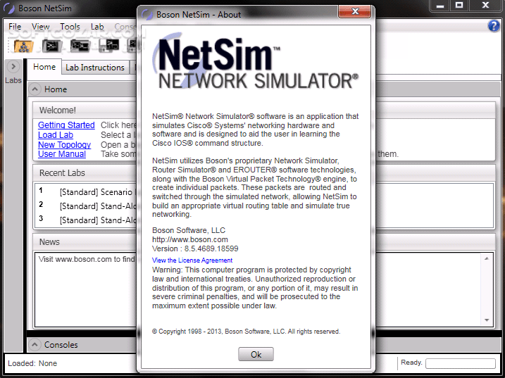 دانلود Boson NetSim for CCNP 9.9.5231.17264 + Network Simulator 11.7.6487.20622 - دانلود یکی از بهترین نرم افزارهای شبیه سازی شبکه - سافت گذر