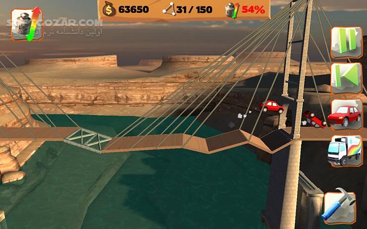 دانلود Bridge Constructor Playground 2.2 for Android +2.3 - دانلود بازی پل سازی پیشرفته برای اندروید - سافت گذر
