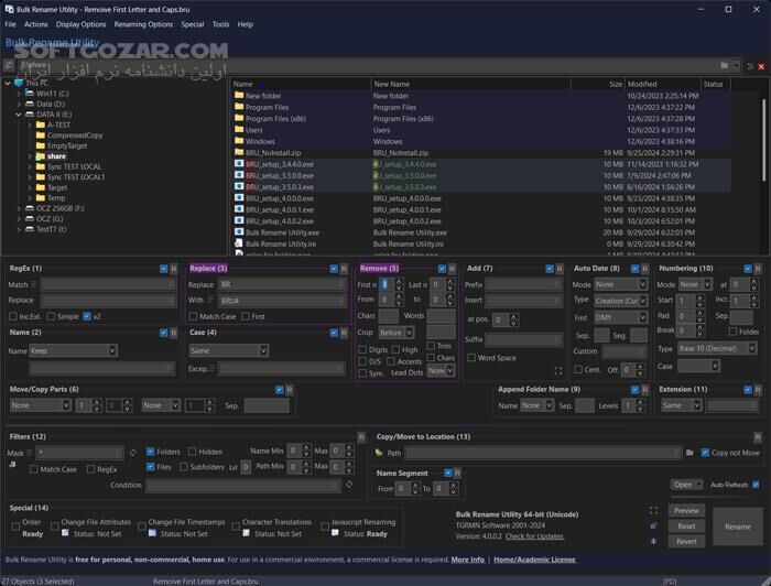 دانلود Bulk Rename Utility 4.1.0.1 Commercial - دانلود تغییر نام دسته‌جمعی فایل‌ها - سافت گذر