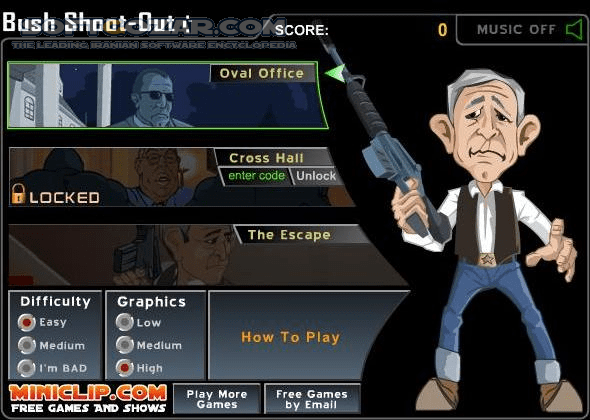 دانلود Bush Shoot-Out - دانلود بازی حمله به کاخ سفید و دفاع بوش - سافت گذر