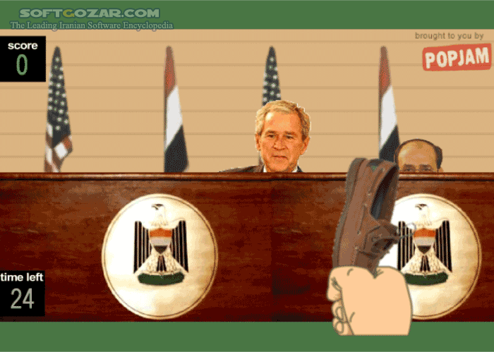 دانلود Bush Flash Game - دانلود بازی پرتاب کفش خبرنگار عراقی به بوش - سافت گذر