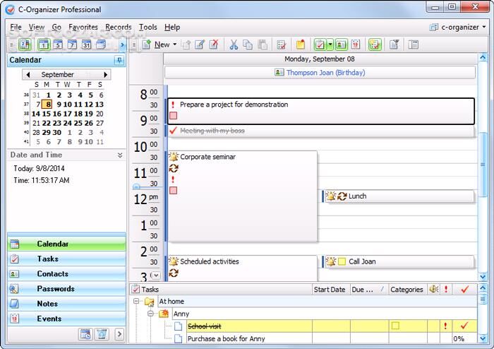 دانلود C-Organizer Professional 9.1.0 - دانلود برنامه ریزی امور شخصی - سافت گذر