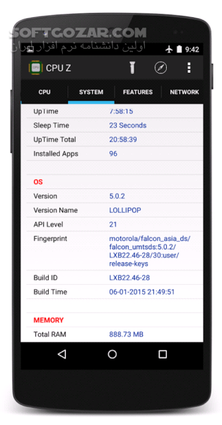 دانلود CPU-Z 1.50 / CPU-X 1.40.4 for Android +2.2 - دانلود سی پی یو زد برای اندروید - سافت گذر