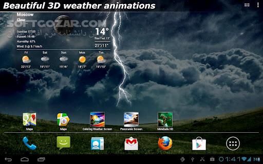 دانلود Coloring Weather Screen 1.4.2 for Android - دانلود نمایش آب و هوا در رنگ های مختلف برای اندروید - سافت گذر