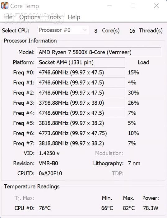 دانلود Core Temp 1.19.5.69 - دانلود نمایش دمای سی پی یو - سافت گذر