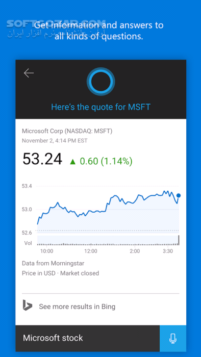 دانلود Cortana  3.3.3.2854 for Android +4.4 - دانلود کورتانا برای اندروید - سافت گذر