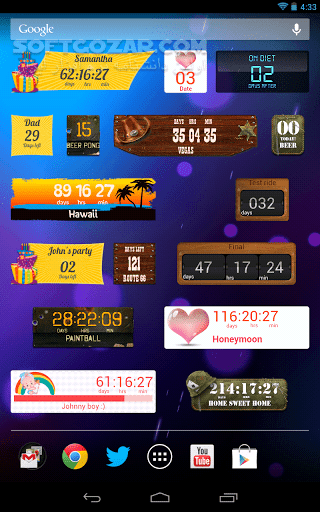 دانلود Countdown Widget 1.4.9 for Android +2.2 - دانلود ویجت شمارش معکوس برای اندروید - سافت گذر