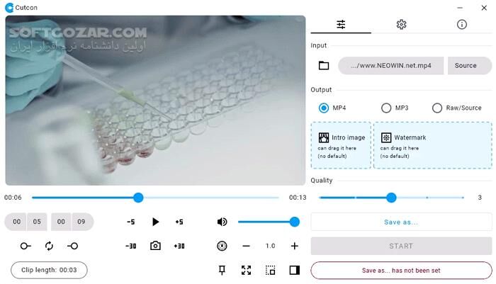 دانلود Cutcon 4.0 - دانلود بُرش، تبدیل و پیش‌نمایش فایل‌های ویدئویی، صوتی و عکس - سافت گذر