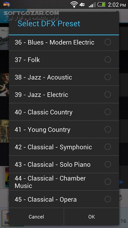 دانلود DFX Music Player Enhancer Pro 1.30 for Android +4.1 - دانلود موزیک پلیر با 45 پیش تنظیم برای تقویت و افکت گذاری صدا برای اندروید - سافت گذر