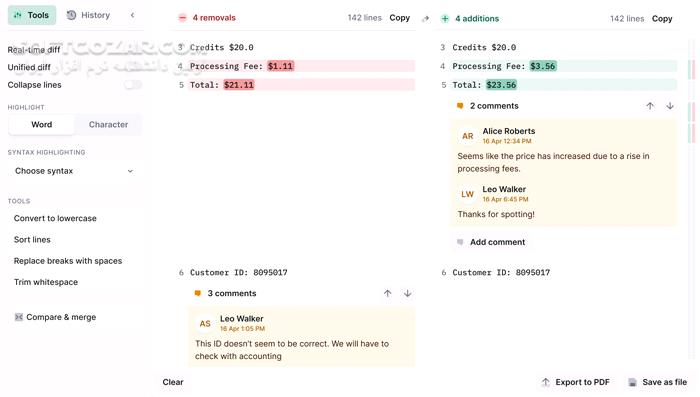دانلود Diffchecker 6.7.3 - دانلود مقایسه فایل - سافت گذر