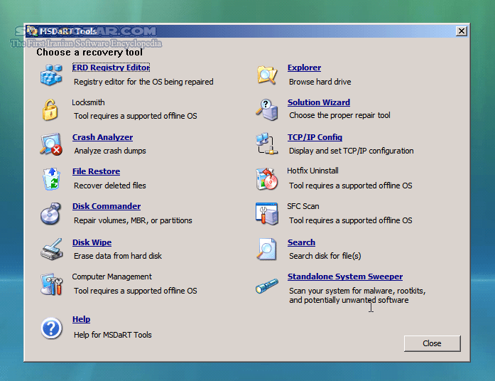 دانلود ERD Commander 5.0 - 6.0 - 6.5 x86/x64 - دانلود نسخه جدید ابزاری شناخته شده و معروف برای تعمیر ویندوز و بازگردانی آن - سافت گذر