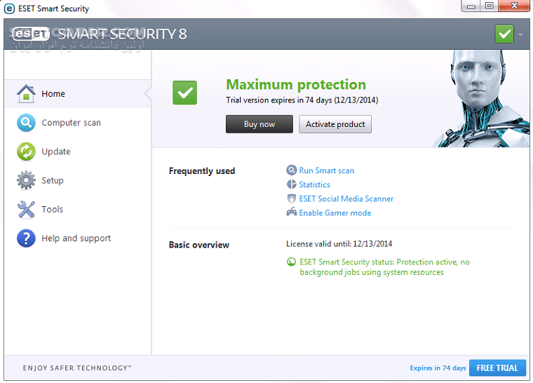 دانلود ESET NOD32 Antivirus 8.0.319.0 x86/x64 + (Update 12000) 2015-07-27 - دانلود نود 32 آنتی ویروس 8 - سافت گذر