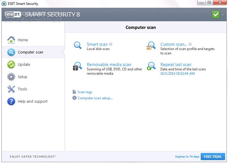 دانلود ESET NOD32 Antivirus 8.0.319.0 x86/x64 + (Update 12000) 2015-07-27 - دانلود نود 32 آنتی ویروس 8 - سافت گذر