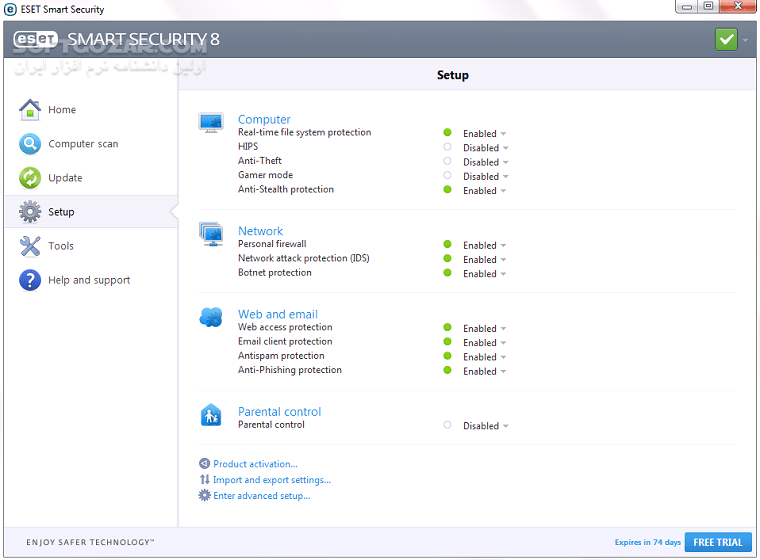 دانلود ESET NOD32 Antivirus 8.0.319.0 x86/x64 + (Update 12000) 2015-07-27 - دانلود نود 32 آنتی ویروس 8 - سافت گذر