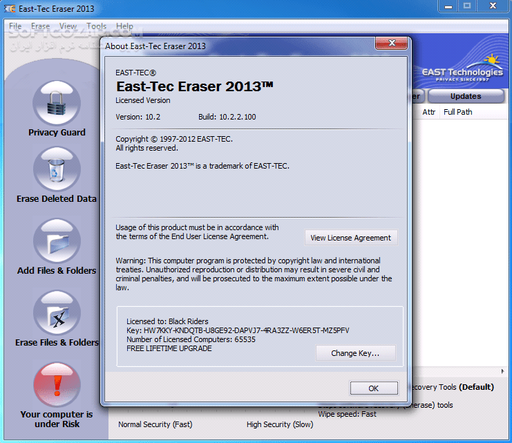 دانلود East-Tec Eraser 13.3.0.9257 - دانلود حذف فایل‌ ها و اطلاعات - سافت گذر