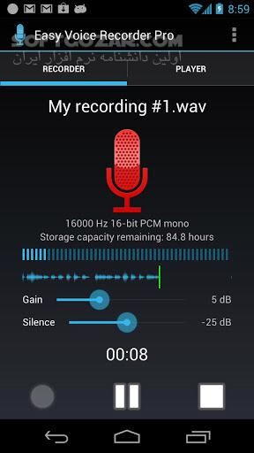 دانلود Easy Voice Recorder Pro 2.8.2 for Android +4.1 - دانلود ضبط صدا آسان برای اندروید - سافت گذر