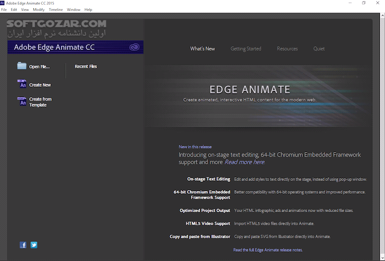 دانلود Adobe Edge Animate CC 2015 v6.0.0.400 x64 - دانلود ادوبی ادج انیمت - سافت گذر