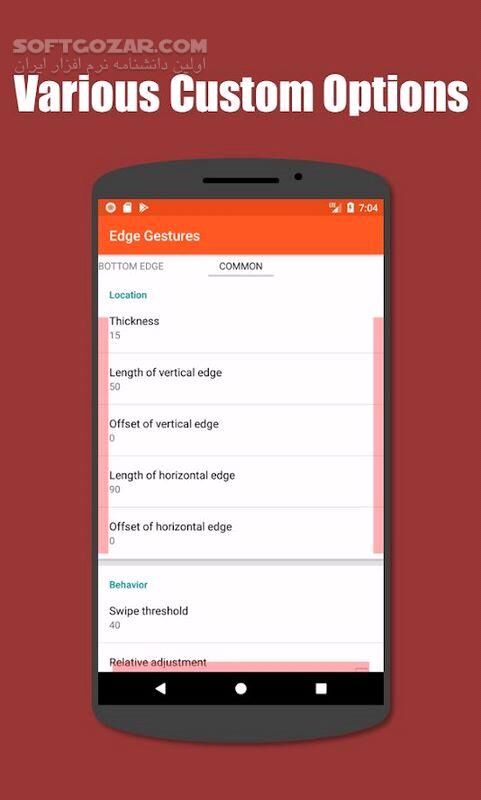 دانلود Edge Gestures 1.8.4 For Android +4.4 - دانلود میانبر اپ اندروید برای اندروید - سافت گذر