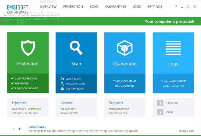 دانلود Emsisoft Anti-Malware 2025.9.0.12689 - دانلود آنتی ویروس امسی سافت - سافت گذر