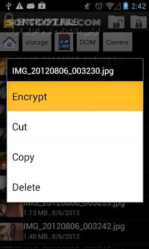 دانلود Encrypt File 1.0.9 for Android +2.3 - دانلود رمزنگاری فایلها برای اندروید - سافت گذر