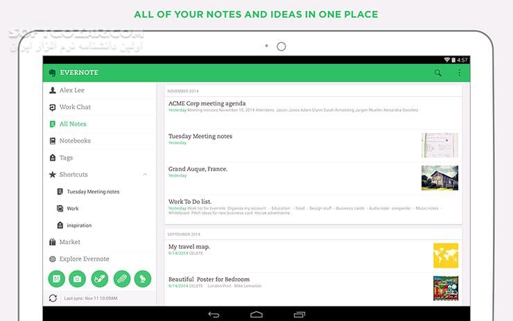 دانلود Evernote 10.167.1 For Android +9.0 - دانلود یادداشت برداری اورنوت برای اندروید - سافت گذر
