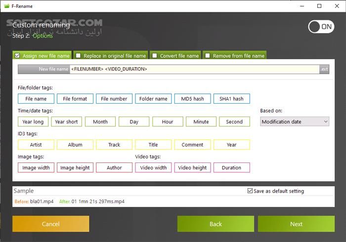 دانلود F-Rename Professional 2.112 - دانلود تغییر نام دسته جمعی فایل ها و پوشه ها - سافت گذر