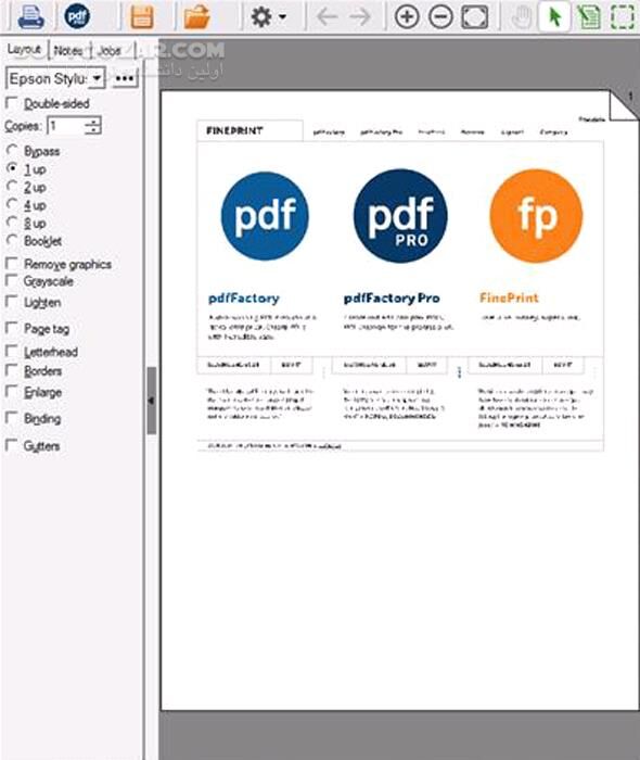 دانلود FinePrint 12.17 - دانلود مدیریت و صرفه جویی در مصرف جوهر پرینتر - سافت گذر